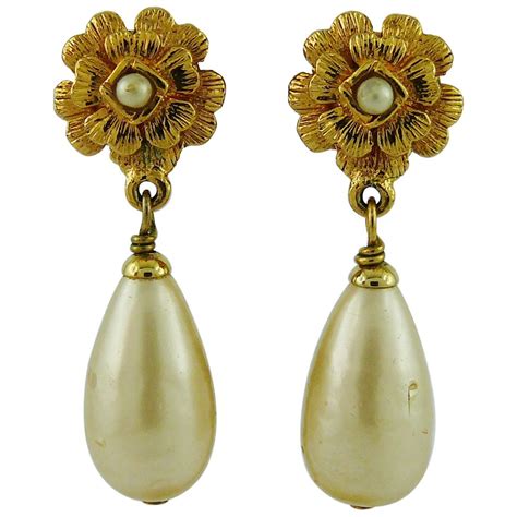 chanel pearl earrings sale|chanel pearl earrings vintage.